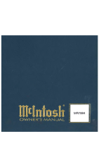 McIntosh MR-7084 - Owners manual